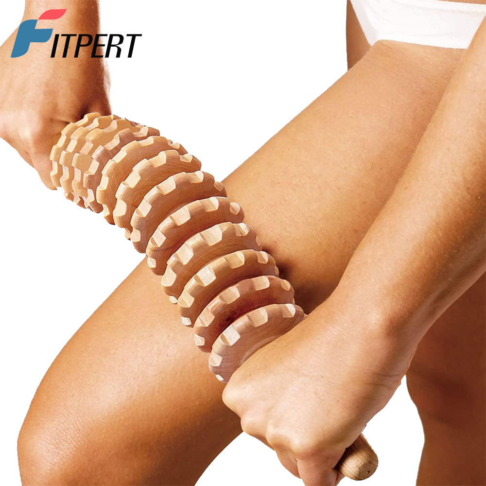 Muscle Roller Stick - Curved Wood Roller for Stomach Cellulite,Wooden