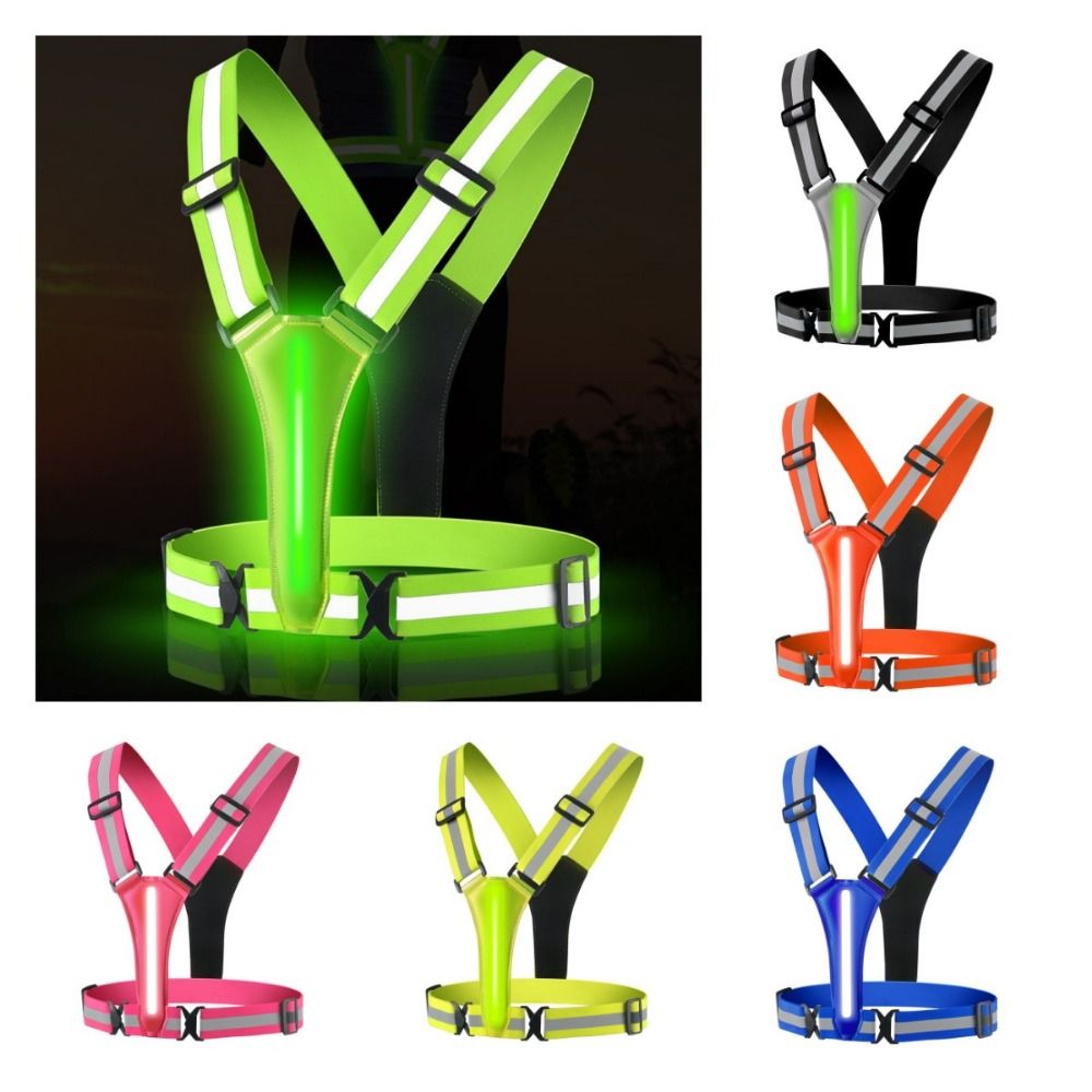 USB Rechargeable LED Reflectiv - đánh giá và giá Reflective Running Gear Vest