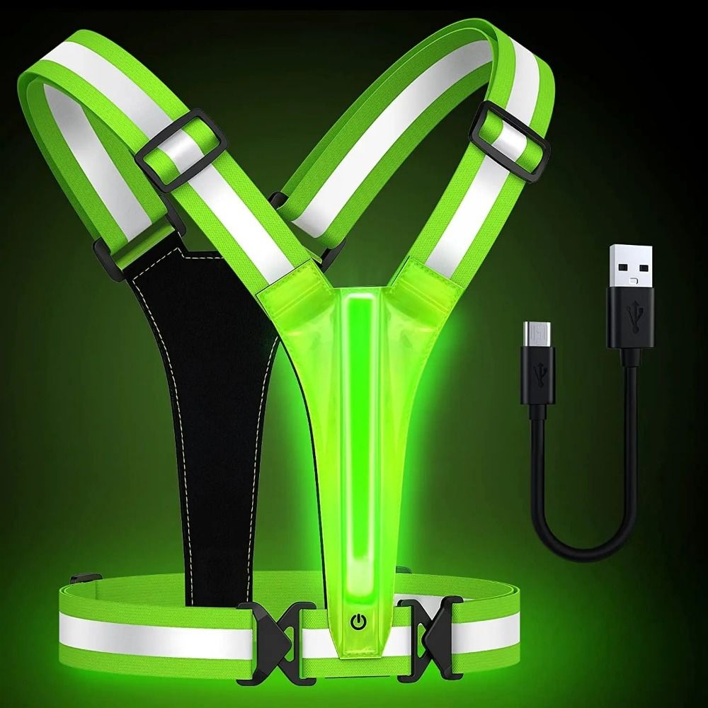 USB Rechargeable LED Reflectiv - đánh giá và giá Reflective Running Gear Vest