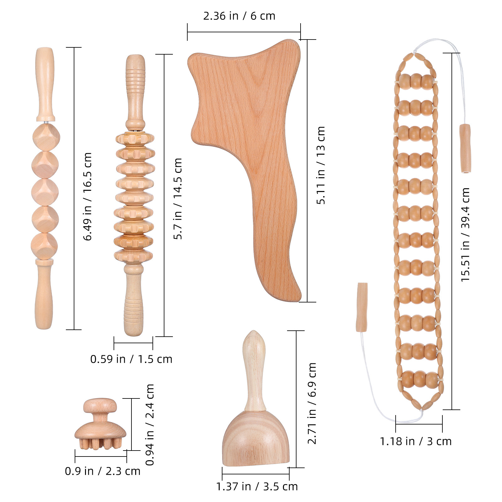 6Pcs Massage Tools Set Wood Th - đánh giá và giá Muscle Roller Stick