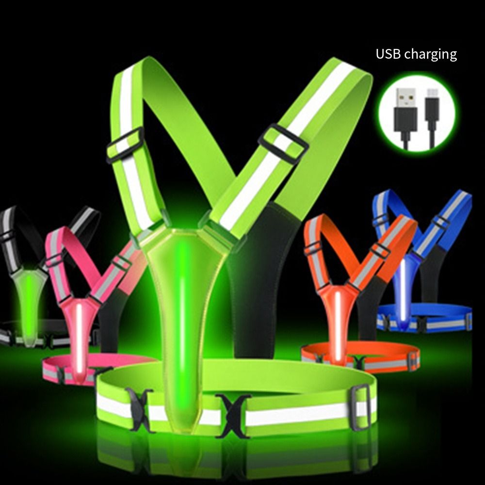 USB Rechargeable LED Reflectiv - đánh giá và giá Reflective Running Gear Vest