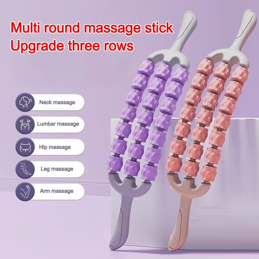 Portable Three-row Yoga Massag - đánh giá và giá Muscle Roller Stick